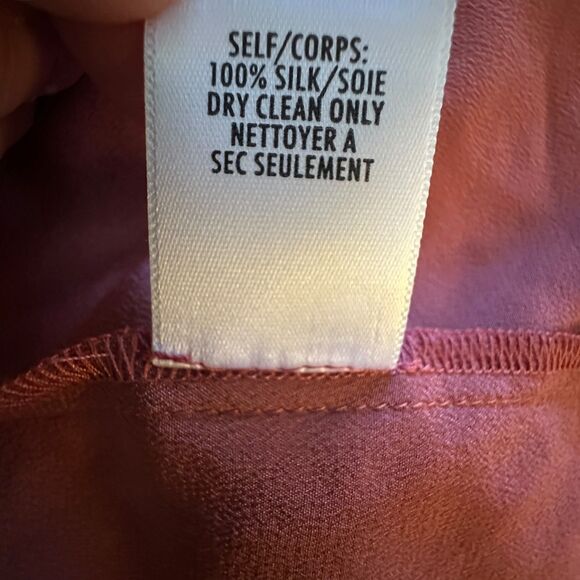 Bailey / 44 Rust Colored Cold Shoulder Ruffled 100% Silk Tank Top Size S - Picture 6 of 7